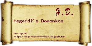 Hegedűs Domonkos névjegykártya