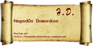Hegedűs Domonkos névjegykártya